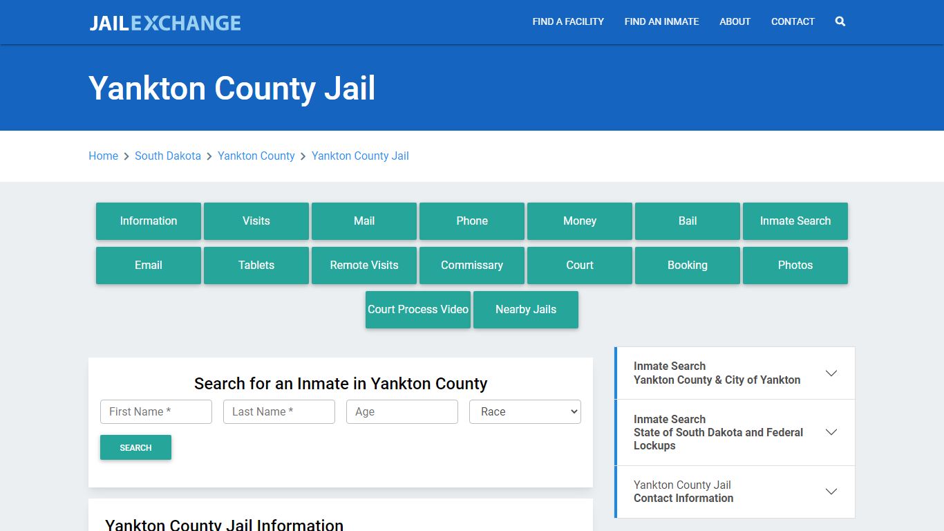 Yankton County Jail Roster Lookup, SD, Inmate Search